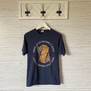 Port & Company Taco Cat T-Shirt Blue Sz Small
